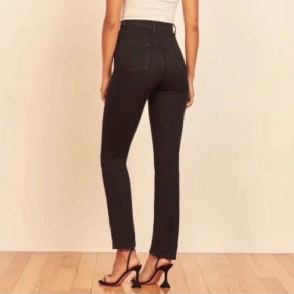 Reformation Liza High Rise Straight Jeans in Washed Black Size 24 - Picture 2 of 9